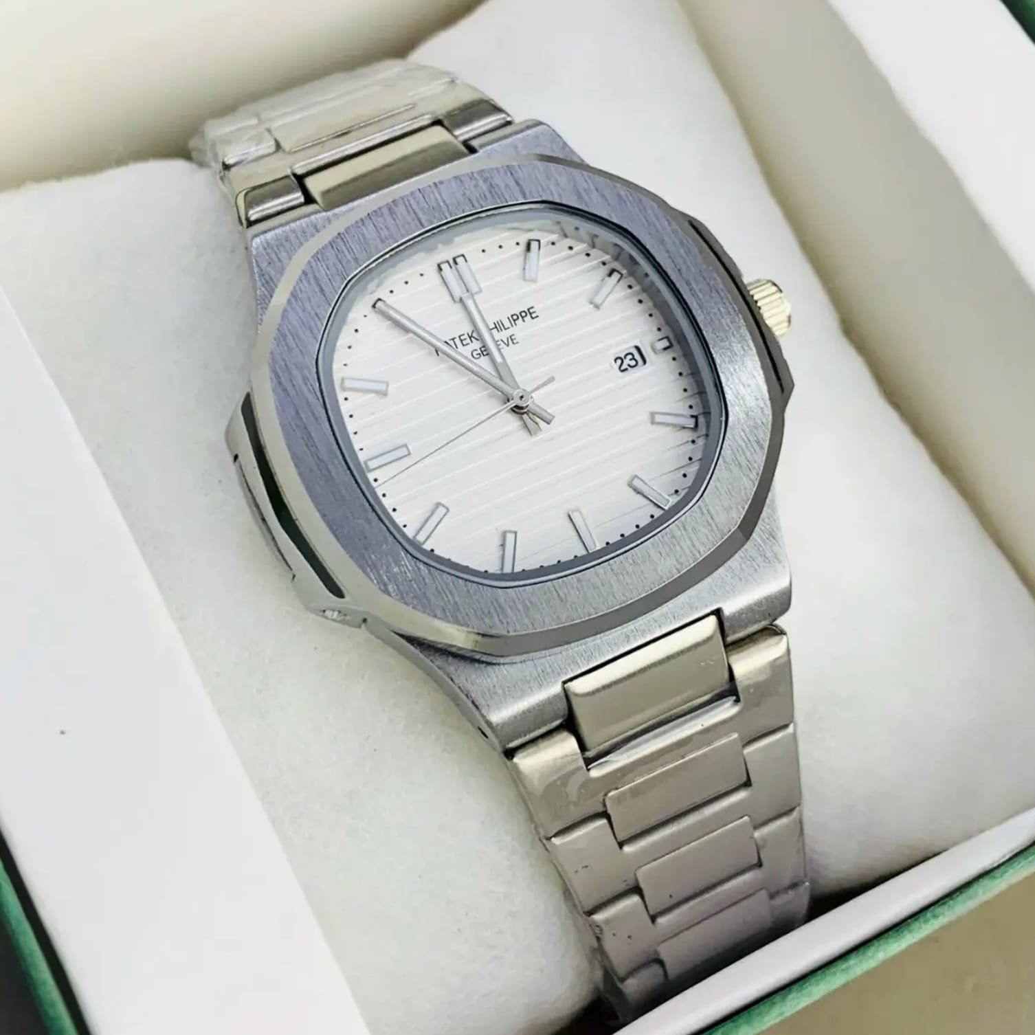 PATEK PHILIPPE NAUTILUS STYLE - Silver Case Blue Dial